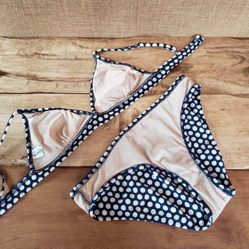J.Crew Navy and White Polka Dot Swimwear - Picture 6 of 6